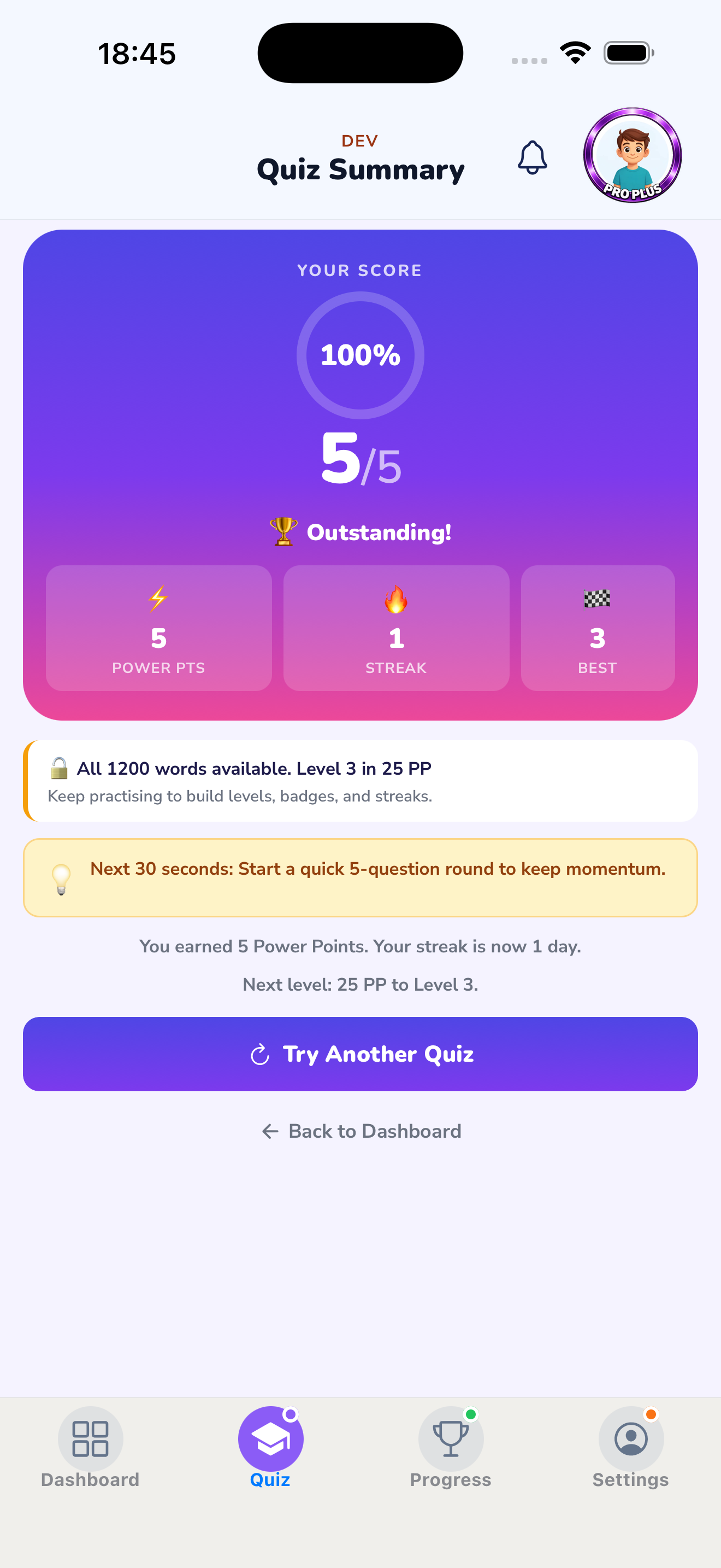 Quiz Results